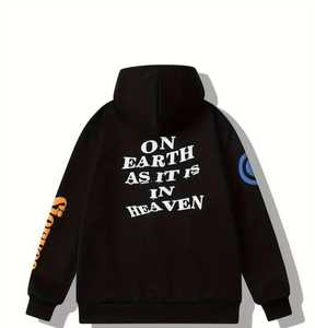 Sudadera con capucha de algodón térmico pesado para hombre, entrega rápida, tela francesa de invierno, diseño de patrón de araña con estampado de soplo de alta calidad - Product Image 5