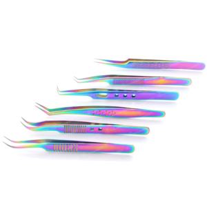 Pince à épiler d'extension de cils arc-en-ciel avec logo personnalisé de la meilleure qualité - Product Image 4