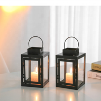 Vente en gros de porte-bougies en métal rétro |   Lanternes en fer forgé minimalistes pour décorations de table de Noël, de mariage ou de fête