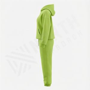 Ensemble de survêtement pour femme à capuche d'hiver, 100% coton, personnalisable, ensemble de sport décontracté avec design 2 en 1, survêtement respirant - Product Image 3