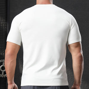 Camiseta Deportiva de Alta Elasticidad con Abertura Lateral para Impresión, Camisetas Lisas al por Mayor, Camiseta en Blanco - Product Image 2