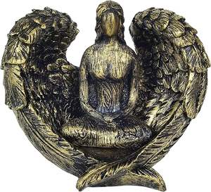 Soporte de vela de escultura de ángulo con acabado antiguo para decoración de iluminación de Iglesia, soporte de vela de uso en alta calidad Premium - Product Image 1