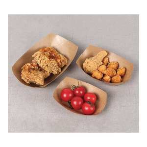 Bandeja de barco Kraft de papel ecológico desechable de alta calidad 100% de Malasia L180MM X W129MM X H44MM Sushi hamburguesa - Product Image 1