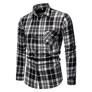 Chemises en flanelle Chemises à manches longues en coton et polyester de qualité supérieure Chemises pour hommes 2023 Conception sur mesure pour hommes