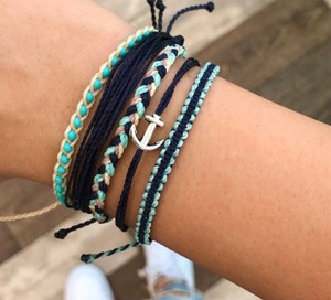 ANCHORS AWAY <b>Bracelet</b> or <b>Anklet</b> Stack, Set of 5 // Waterproof <b>Bracelets</b>, Beach <b>Anklets</b>, Surfer <b>Bracelets</b>, Boho <b>Anklets</b> - Product Image 1