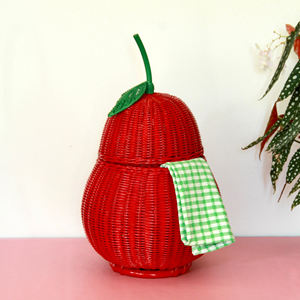 <b>Rattan</b> fruit shape basket natural handwoven pear shaped <b>storage</b> baskets for kids room decoration - Product Image 4
