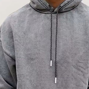 Vente en gros de sweats à capuche surdimensionnés pour hommes, en coton épais de qualité supérieure, écologiques, avec poche, style US, thermique, délavé à l'acide, pour l'hiver - Product Image 5