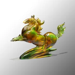 Kristall handwerk für Souvenir Liuli Horse Support Benutzer definierte Kristall gießerei Geschenke Crystal Crafts Tierfiguren