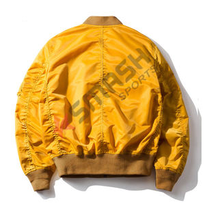 Haute qualité hommes grande taille décontracté mode léger coupe-vent Bomber veste hiver Satin veste Logo personnalisé broderie impression - Product Image 2