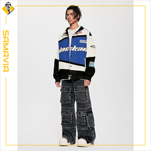 Vestes universitaires personnalisées en gros pour hommes, finition en laine et cuir, respirantes, unisexes, grandes tailles, coton brodé, hiver - Product Image 3