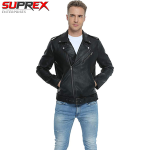 Mens Black Genuine Leather Slim Fit <b>Motorcycle</b> <b>Jacket</b> Windproof Washed Classic Moto Style Premium Streetwear - Product Image 3