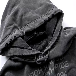 Sudadera con Capucha Unisex para Hombre, de Gran Venta, de Felpa Pesada, 100% Algodón, Mangas Largas, Diseño Vintage con Lavado Ácido, Teñido Liso - Product Image 3