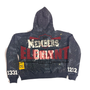 Sweat-shirt à capuche oversize d'hiver avec logo personnalisé brodé, en polaire imperméable et imprimé de strass - Product Image 5