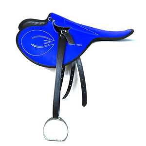 อานม้าแข่งหนังสีน้ำตาลพรีเมี่ยมอุปกรณ์ขี่ม้าทนทานในสไตล์ตะวันตกที่สะดวกสบายสำหรับม้า - Product Image 3