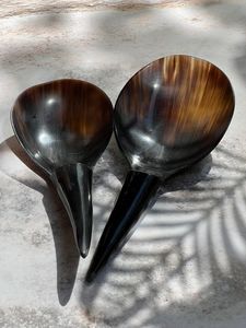 USERGUIDE-Cubiertos de estilo animal, cuchara de cuerno de búfalo, buey natural pulido, diseño único para Decoración de mesa de restaurante - Product Image 3