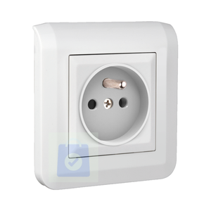 Prise murale européenne CB 16A française 4 voies 250V max avec interrupteur unipolaire, 2 ports USB, chargeur blanc PC sans vis, IP20 100 000 - Product Image 1