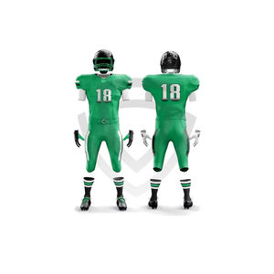 Uniforme de football américain personnalisé de haute qualité 100% polyester, dernier design, manches courtes, ensemble de maillot et short respirant, uniforme de football américain avant - Product Image 1