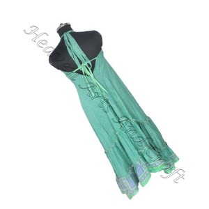 SD010 Saree / Sari / Shari vêtements indiens et pakistanais de l'Inde Hippy Boho vente chaude indien fait à la main Vintage Sari robe en soie - Product Image 6