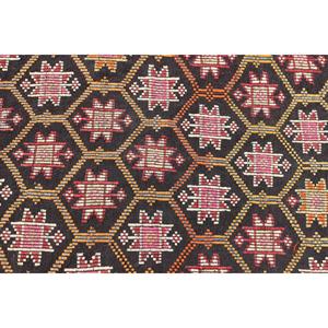 Vintage 2.6x4.2 ft Rug, Kilim Turkish Rug, <b>Brown</b> Ikat Rug <b>Wool</b> - Product Image 5