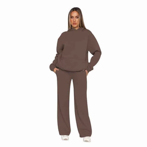 Pantalones Deportivos Anchos Modernos para Mujer, Cintura Alta, Felpa Suave, Cálidos, Cómodos, Estilo Holgado, Casual, para Invierno, Uso Diario - Product Image 3