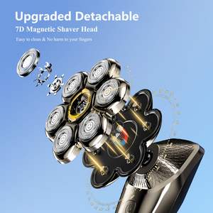Rasoir Électrique Rotatif pour Hommes, Utilisation Humide/Sèche, Sans Fil, Rechargeable, avec Écran LED, Tondeuse à Barbe de Fabrication Allemande, Kit de Toilettage IPX7 - Product Image 6