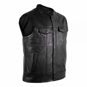 Chaleco de cuero negro clásico y elegante para hombre, chaleco de motocicleta con calefacción de alta calidad impermeable de invierno sin mangas de talla grande - Product Image 3