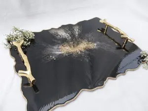 Bandeja de resina para Hotel, cocina, mesa, café, té, bandeja para servir para diseño de Río y bandeja para servir de resina hecha a mano - Product Image 2