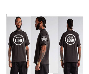 2025 haute qualité 255 GSM poids lourd Shaka porter Max poids lourd poids lourd violet foncé t-shirts pour hommes - Product Image 2