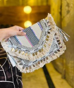 Superior Boho Chic Banjara Clutch <b>Bag</b> with Vibrant Beadwork and Embroidery Ideal for Bohemian Fashion and Special Events - Product Image 4