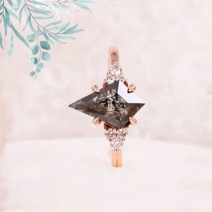 Bague de fiançailles Mossinate Black Diamond de qualité supérieure en or rose pour femmes et mariages disponibles à un prix abordable - Product Image 1