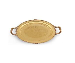 Plateau de service en acier inoxydable argenté de forme ovale avec plateau de collations de chocolats de haute qualité pour les meilleures ventes à bas prix - Product Image 3