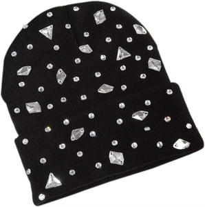 Gorro de Invierno de Punto Acrílico Unisex de Alta Calidad, Personalizable con Logotipo, Grueso, Cálido, para Uso Diario, con Pedrería, Gorras Digitales - Product Image 1