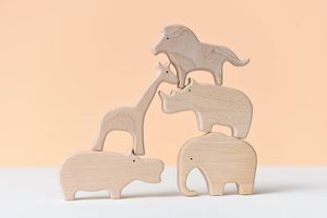Animales de madera de 99 Gold Data-Juguetes educativos Regalos para niños Animales de madera bosque animal juguete - Product Image 4