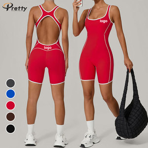 <span class=keywords><strong>Tuta</strong></span> di un pezzo di Yoga 2025 abiti da <span class=keywords><strong>donna</strong></span> con Logo personalizzato <span class=keywords><strong>tuta</strong></span> Fitness traspirante sport da corsa maglia da ciclismo con imbottitura - Product Image 1