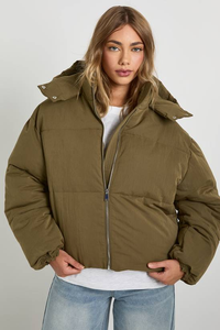 Chaqueta de Invierno Acolchada de Lona Transpirable de Punto para Mujer, Talla Grande, Informal, con Capucha y Cuello Desmontable - Product Image 4