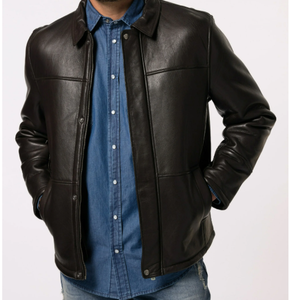 แจ็กเก็ตหนังแฟชั่นหนังแกะสำหรับผู้ชาย200กรัมดีไซน์โลโก้ใหม่ - Product Image 3