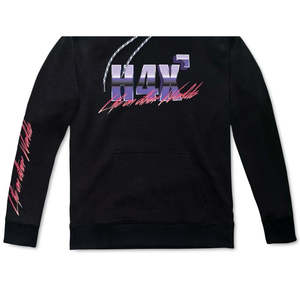 Felpa con cappuccio H4X da uomo, vestibilità ampia, nera, in pile, con logo, taglia grande, ricamo 3D, tessuto French Terry, stampa serigrafica, con cerniera, personalizzabile su richiesta - Product Image 3