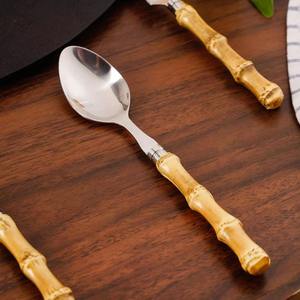 Manche en bois rustique cuillère fourchette couteau ensemble pour Tables de Banquet maisons fonctions de mariage hôtels et présentations de Buffet à la main - Product Image 2