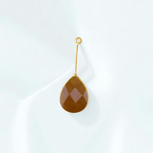 Pear Shape Yellow Chalcedony Gemstone Faceted 8x12 MM <b>Charm</b> DIY Pendant - 925 <b>Silver</b> Dangle <b>Charm</b> - Wholesale Jewelry - Product Image 1