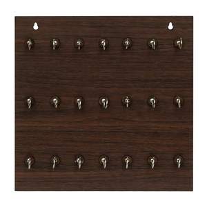 Porte-clés mural en bois, panneau de rangement en noyer foncé - Product Image 4