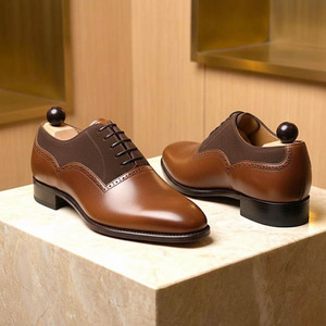 New Casual Handmade Genuine Leather <b>Shoes</b> Simplicity Business Soft Sole Anti Slip Wear-resistant Pointed Toe <b>Mens</b> Formal Wedding - Product Image 2