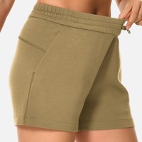 Shorts d'été décontractés pour femme, taille haute, coupe large, 100 % polyester éponge respirant, avec poches, idéal pour le sport et la plage, personnalisable avec logo.