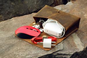 อุปกรณ์เสริมเคสหนังสำหรับจัดระเบียบเคสสำหรับเดินทางที่หุ้มสายหนังวัวกระเป๋าจัดระเบียบสายไฟสำหรับเคสที่ชาร์จโทรศัพท์ - Product Image 4
