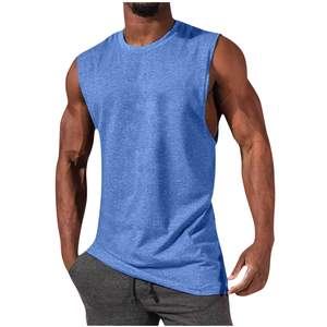 Camiseta sin mangas informal para correr de verano para hombre, 100% algodón, nueva moda de estilo callejero, Top de punto transpirable, ropa deportiva sublimada - Product Image 5