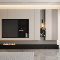Meuble TV moderne réglable, écologique et durable avec rangement intégré pour hôtel et salon, en bois