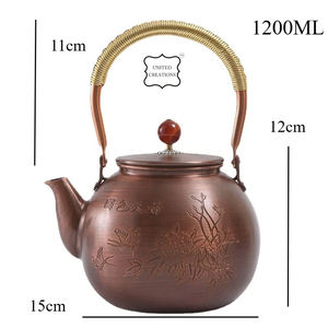 Bouilloire à thé en cuivre martelé solide épais personnalisée avec poignée à bobine délicate température parfaite théières et bouilloires - Product Image 6