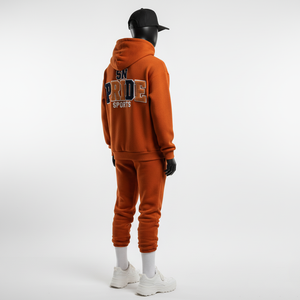 ชุดวอร์มผู้ชายแบบมีฮู้ด สีพื้น สองชิ้น สไตล์ลำลอง ปักลาย ระบายอากาศได้ดี ผ้าฝ้ายฟลีซ 100% สินค้าใหม่ขายส่ง รับผลิตตามแบบ - Product Image 3