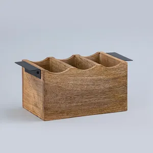 Organizador de Metal de Madera de Mango Premium Hecho a Mano Caddy Venta Directa de Fábrica Material de PC Personalizable Estante Uso de Especias OEM/ODM Bienvenido - Product Image 4