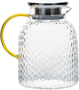 Carafe en verre gravée de luxe moderne pour eau, jus, vin - Faite à la main, capacité supérieure à 1L, décoration de table pour les fêtes - Product Image 3