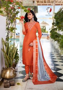 แฟชั่น dola Silk พร้อมกางเกงทำงานด้วยมือ kurti และ dupatta ผู้หญิงแฟชั่นโลกกว้างส่งออกในอัตราที่ต่ำที่สุด - Product Image 5